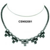 Hematite Teeths Pendant Beads Stone Chain Choker Fashion Women Necklace